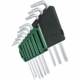 Bosch 4053423254112 Juego de Llaves Torx de 9 Piezas (Acero S2, TX8-TX40, Lado Largo, Superficie Antióxido, Barra Almacenamiento)