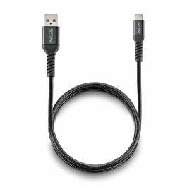 NGS KNOT-AC Cable USB 2.0 A a Tipo-C, Carga Rápida 12W, Datos 480Mbps, 1 metro, Trenzado Negro