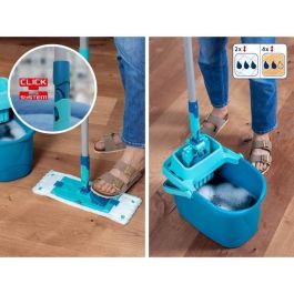 LEIFHEIT 55510 PowerClean M Juego de Fregona con Cubo y Escurridor Fácil de Usar Turquesa