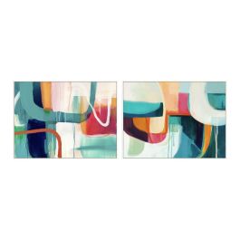 DKD Home Decor Cuadro Lienzo Abstracto Turquesa Blanco 120x90 cm (2 Unidades) Urban para Decoración del Hogar Precio: 157.79000039. SKU: B1AK2YV3JJ