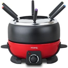 HKoeNIG ALP1800 - Fondue eléctrica 6 personas - 2L - 800W - Termostato regulable de 25 ° C a 190 ° C - Olla extraíble - Rojo y negro Precio: 64.49999985. SKU: S7153843