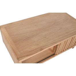 DKD Home Decor Mesa de Centro de Madera de Mindi Estilo Scandi Diseño Nórdico para Salón 110 cm Ancho x 60 cm Fondo x 45 cm Alto