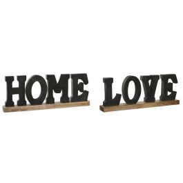 DKD Home Decor Decoración de Loft "Home Love" de Madera de Mango, Set 2 Unidades, Negro Marrón, 40x15x5 cm, Surtido Aleatorio Precio: 36.79000039. SKU: S3042993