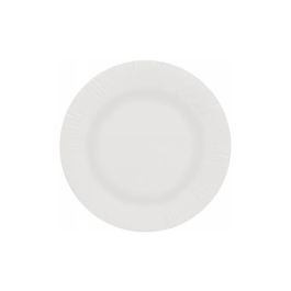Plato de Papel Reciclable Blanco 15 cm, Paquete de 100 Unidades - Apto para Alimentos Secos, Húmedos, Grasos, Acuosos y Ácidos, Uso Único