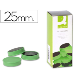 Q-connect Imanes para pizarras magnéticas 25 mm, caja de 10 unidades, color verde Precio: 2.8900003. SKU: B145KWYLJ8