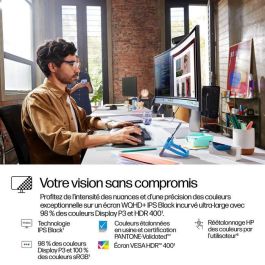 HP 738pu Monitor Curvo Ultrawide 37.5" WQHD+ Thunderbolt 4 Serie 7 Pro PVC Free