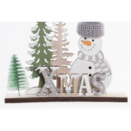 DKD Home Decor Adornos Navideños Tradicionales de Madera Surtidos en Rojo, Blanco, Verde - Juego de 12 Unidades - 4x15x12 cm