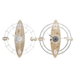 DKD Home Decor Reloj de Pared Scandi Natural Blanco 61 x 66 x 4.5 cm (2 Unidades) Precio: 48.4968. SKU: S3037729