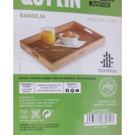 Quttin Bandeja de Bambú 40 x 27 x 4.6 cm (6 Unidades)
