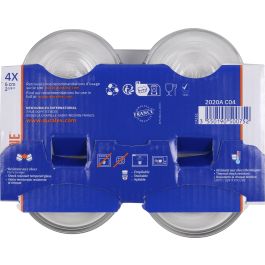 Duralex Set 4 Bols Apilables Lys Transparente Rojo, Ø6 cm/3,5 cl (24 Cajas)