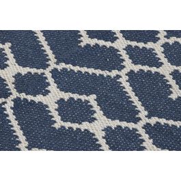 DKD Home Decor Alfombra Rectangular Árabe de Poliéster para Interiores, Diseño Azul y Blanco, 180x120 cm, 1300 gsm
