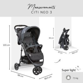 HAUCK Cochecito 3 Ruedas Citi Neo II Caviar Stone - Plegable con una Mano, Respaldo Reclinable, Suspensiones