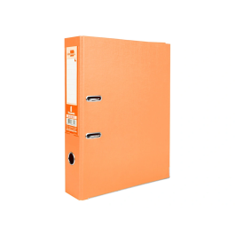 Liderpapel Archivador de Palanca Folio Documenta Forrado PVC Rado Lomo 75mm Naranja con Compresor