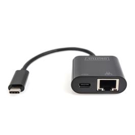Digitus Adaptador USB Type-C a Gigabit Ethernet con Power Delivery, Negro