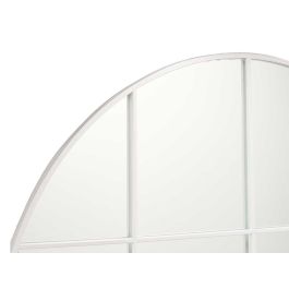 Giftdecor Espejo Ventanal Redondo 100 cm Blanco Metal