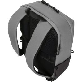 Targus Mochila Sagano Unisex para Portátil 15.6" Negro Gris, Material RPET Reciclado, con Múltiples Bolsillos y Protector de Lluvia
