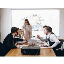 Q-connect Pizarra Blanca Lacada Magnética Marco Aluminio 200x100 cm