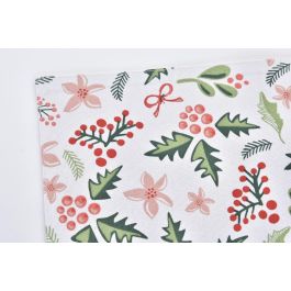 DKD Home Decor Individual de Mesa Navidad Tradicional en Poliéster Verde Rojo con Estampado Muerdago 45x30 cm Pack 12 Unidades