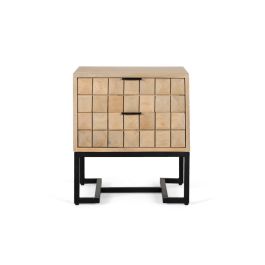 GINER Y COLOMER Mesita de Noche Hecha a Mano en Madera de Mango con Vetas Naturales Precio: 314.5879. SKU: B1HE4CAXM5