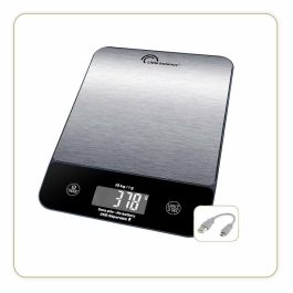 Little Balance LIT3760240787112 Báscula de Cocina Digital Happy Genius 10 de Acero Inoxidable USB Reparable