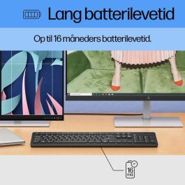 HP 230 Teclado Inalámbrico Negro, Diseño Chiclet Cómodo y Silencioso, Conexión 2.4GHz, Batería Larga Duración - NOR