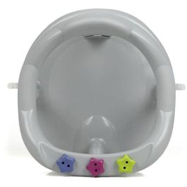 Thermobaby Anillo de Baño Aquababy para Bebés con Respaldo, Apoyabrazos, 3 Juguetes Educativos, Ventosas y Superficie Antideslizante Gris Charme