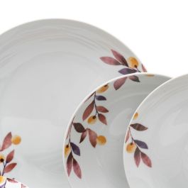 Vajilla Blanco Multicolor Porcelana Hojas 1 cm 37 x 23 x 30 cm 18 Piezas Vajilla Blanco Multicolor Porcelana Hojas 1 cm 37 x 23 x 30 cm 18 Piezas