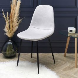 Home Deco Factory Silla Giulia Terciopelo Gris Claro Colección Lounge