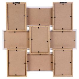 Home Deco Factory Marco 9 Fotos Madera y Blanco para 9 fotos de 10x15 cm