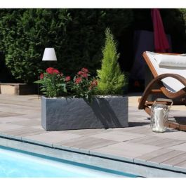 Eda AUC3086960253240 Jardinera Volcania'Up 57 L Imitación Piedra Gris Antracita 79.5 x 29.5 x 29.5 cm Eda AUC3086960253240 Jardinera Volcania'Up 57 L Imitación Piedra Gris Antracita 79.5 x 29.5 x 29.5 cm