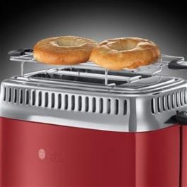 Russell Hobbs 21680-56 Tostador Retro Ribbon Rojo con 2 Rebanadas y Control de Tueste
