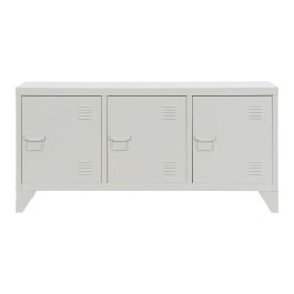 DKD Home Decor Mueble TV Vintage Blanco Metal 120 x 40 x 58 cm