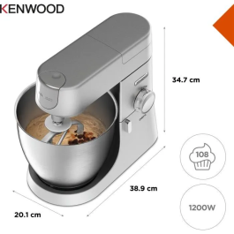 Kenwood KVL4170S Robot de Cocina Chef XL 6.7L 1200W con Kit Repostería, Batidora y Picadora Metal, Plateado