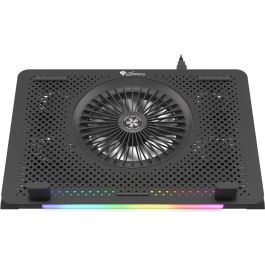 GENESIS Oxid 450 Base Refrigeradora para Portátil 15.6" con 5 Ventiladores, Iluminación RGB, USB Hub y Panel de Aluminio, Negro