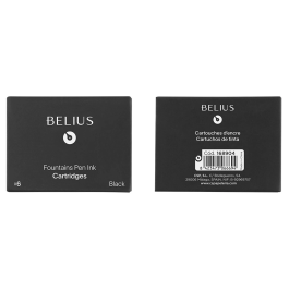 Belius Caja 6 Cartuchos Tinta Estilografica Negro Universal Estándar