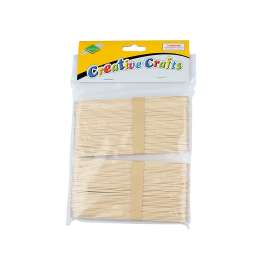 Liderpapel Palillos para Manualidades Madera Color Natural 15x2 cm Bolsa de 100 Unidades