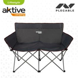 Sofá de 2 Plazas Aktive Negro Plegable 107 x 88 x 63 cm (2 Unidades)