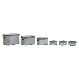 Juego de Cestas DKD Home Decor Blanco Gris Bambú Madera MDF 51 x 35 x 33 cm Precio: 73.50000042. SKU: B18C2EWAWT