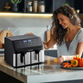 Freidora sin aceite - ARTHUR MARTIN - Airfryer - 2 depósitos de 4,5L - 2000W - 8 programas
