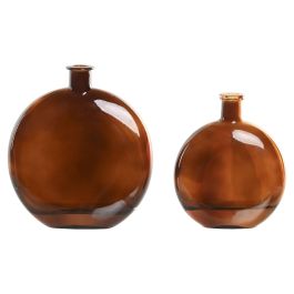DKD Home Decor Jarrones Modernos Marrones de Cristal 18,5 cm Set de 2 - 5 x 18,5 x 16,5 cm Precio: 42.89000001. SKU: B197N97L75