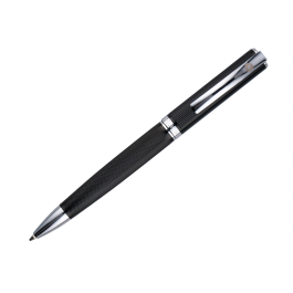 Belius Turbo Boligrafo y Estuche Aluminio Textura Punteada Negro y Plateado Tinta Azul Caja Diseño