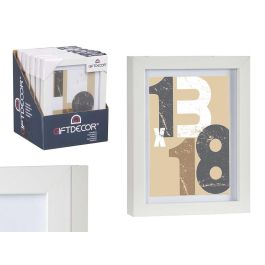 Portafoto de Pared Madera con Paspartú 13x18 cm Blanco - Giftdecor (12 Unidades)
