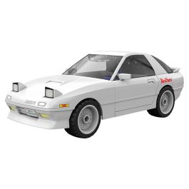 DEQUBE Mazda RX-7 FC Blanco 66 Pcs C55016W – Coche de juguete de construcción manual con licencia Initial D y Toyota para +8 años