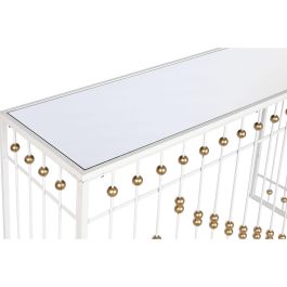 Consola Home ESPRIT Blanco Dorado Espejo 120 x 40 x 80 cm