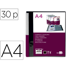 Liderpapel Carpeta 30 Fundas Canguro PP DIN A4 Negro Opaco Portada y Lomo Personalizable Precio: 4.49999968. SKU: B1JQV5MDVQ