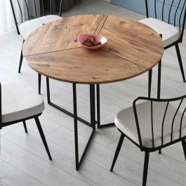 Mesa de comedor redonda 4 personas Pino Atlántico - 100 x 100 x 72 cm - YAPRAK - MEN8683342538800
