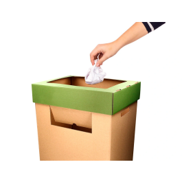 Liderpapel Papelera Ecouse Contenedor de Reciclaje 70 Litros en Cartón 100% Reciclado y Reciclable 450x350x650 mm