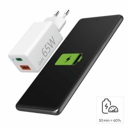 Hama Cargador Pared GaN 65W USB-C con Power Delivery y Quick Charge 3.0, 2 Puertos