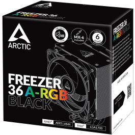 ARCTIC Refrigerador CPU Freezer 36 A-RGB Negro ACFRE00124A para Intel LGA1851/1700 y AMD AM5/AM4 con Ventilador 12cm PWM y Tubos de Calor de Aluminio
