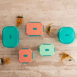 Recipiente Cuadrado Hermético Vidrio Move Box Luminarc 80 cL